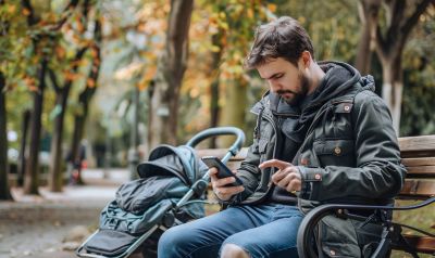 zeit am smartphone sinnvoll nutzen als moderner papa im park